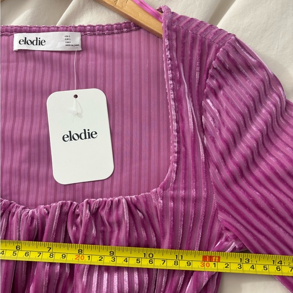 NORDSTROM ELODIE Velvet Fuchsia Ribbed Bodysuit - Picture 3 of 6